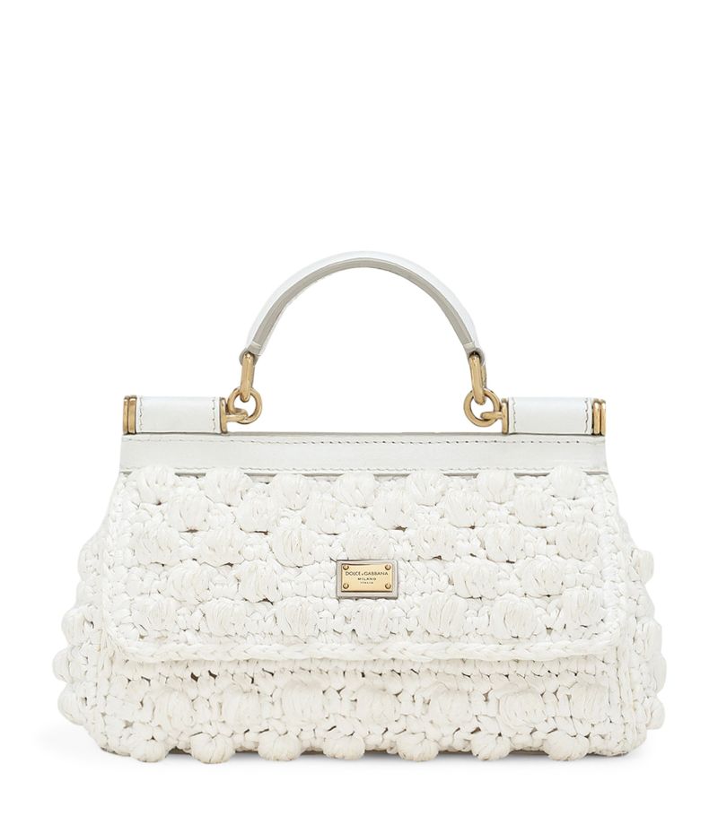 Dolce & Gabbana Dolce & Gabbana Small Raffia Sicily Top-Handle Bag