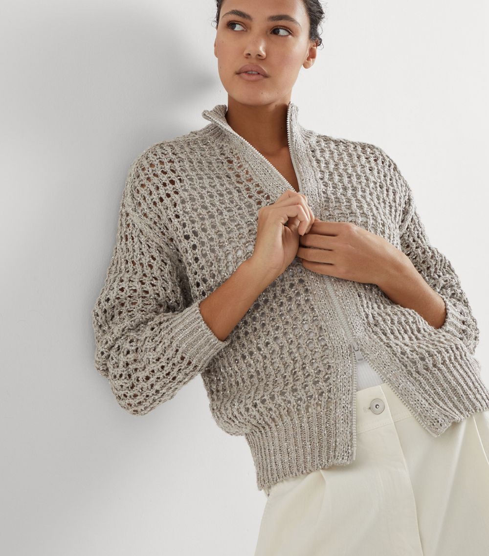 Brunello Cucinelli Brunello Cucinelli Zip-Up Sparkling Cardigan