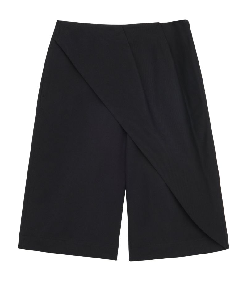 Loewe Loewe Cotton-Blend Wrapped Pleated Shorts