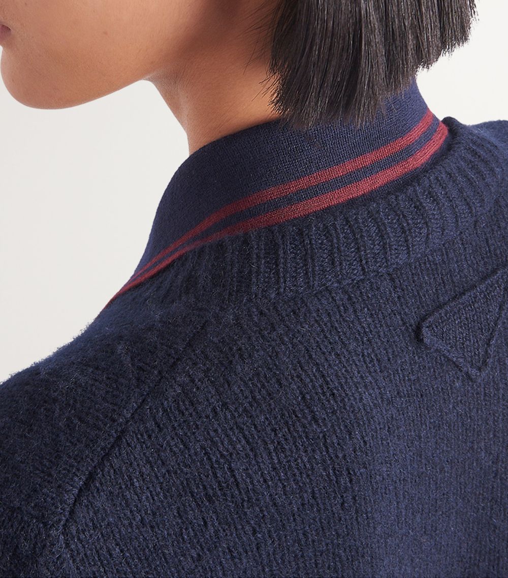 Prada Prada Cashmere Stitch-Detail Cardigan