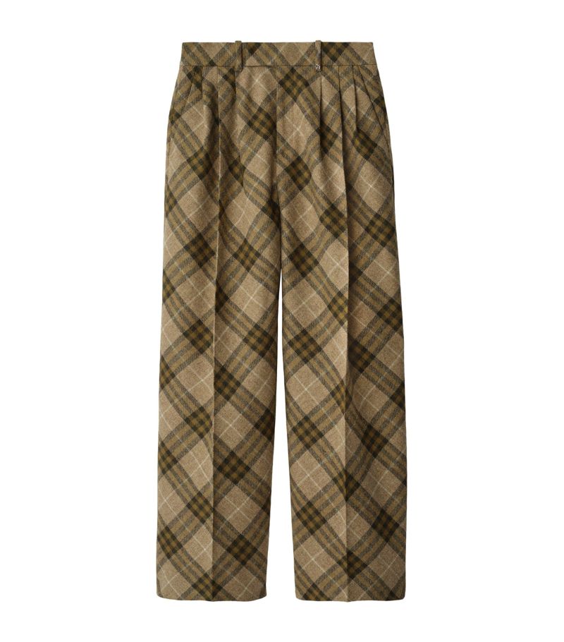 Burberry Burberry Wool Check Oversized Trousers