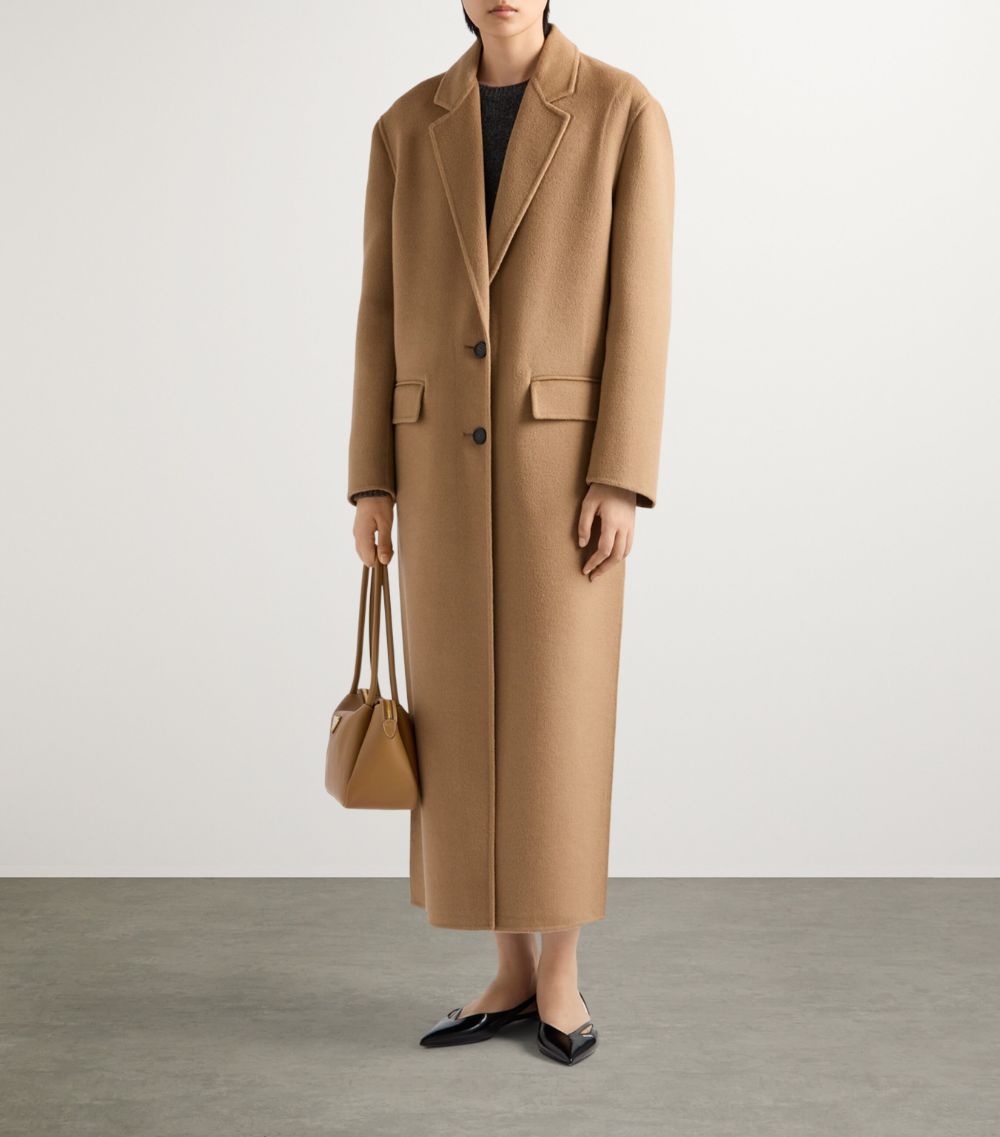 Prada Prada Cashgora Single-Breasted Overcoat