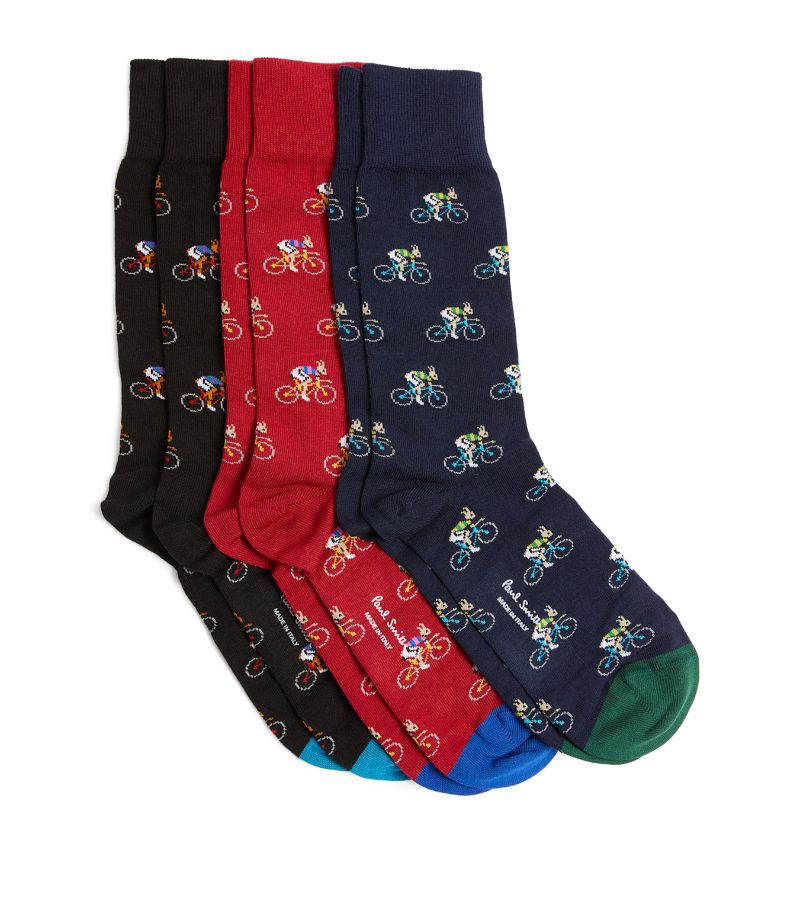 Paul Smith Paul Smith Cotton-Blend Printed Socks (Pack Of 3)