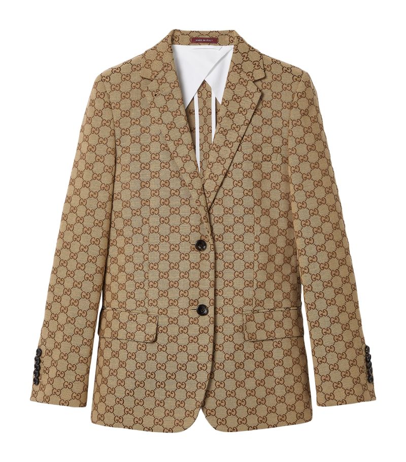 Gucci Gucci Cotton-Blend Gg Canvas Blazer