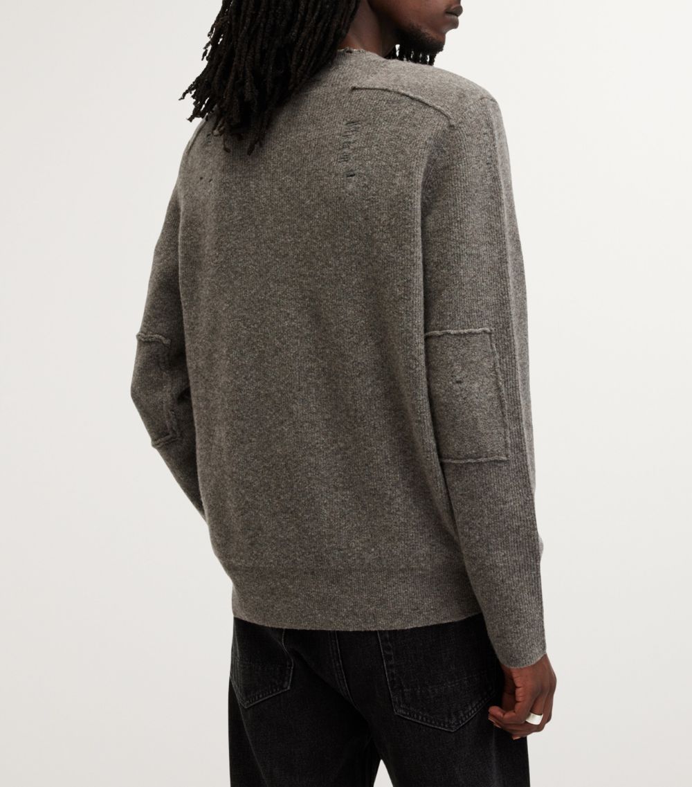 Allsaints Allsaints Wool-Blend Distressed Pointer Sweater