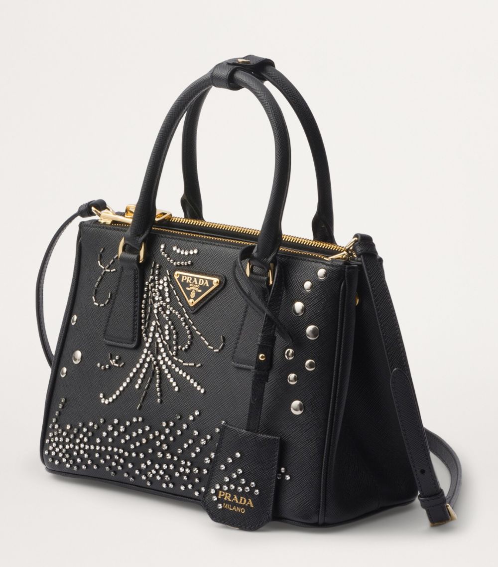 Prada Prada Leather Embellished Galleria Tote Bag