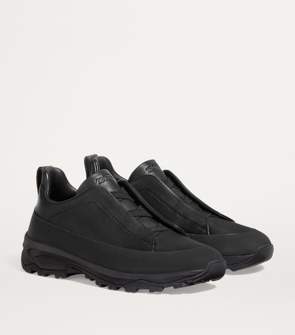 zegna Zegna Leather Triple Stitch Monte Sneakers