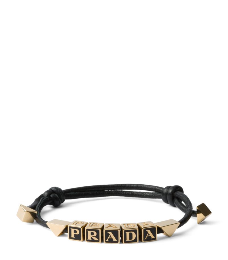 Prada Prada Nappa Leather Logo Bracelet