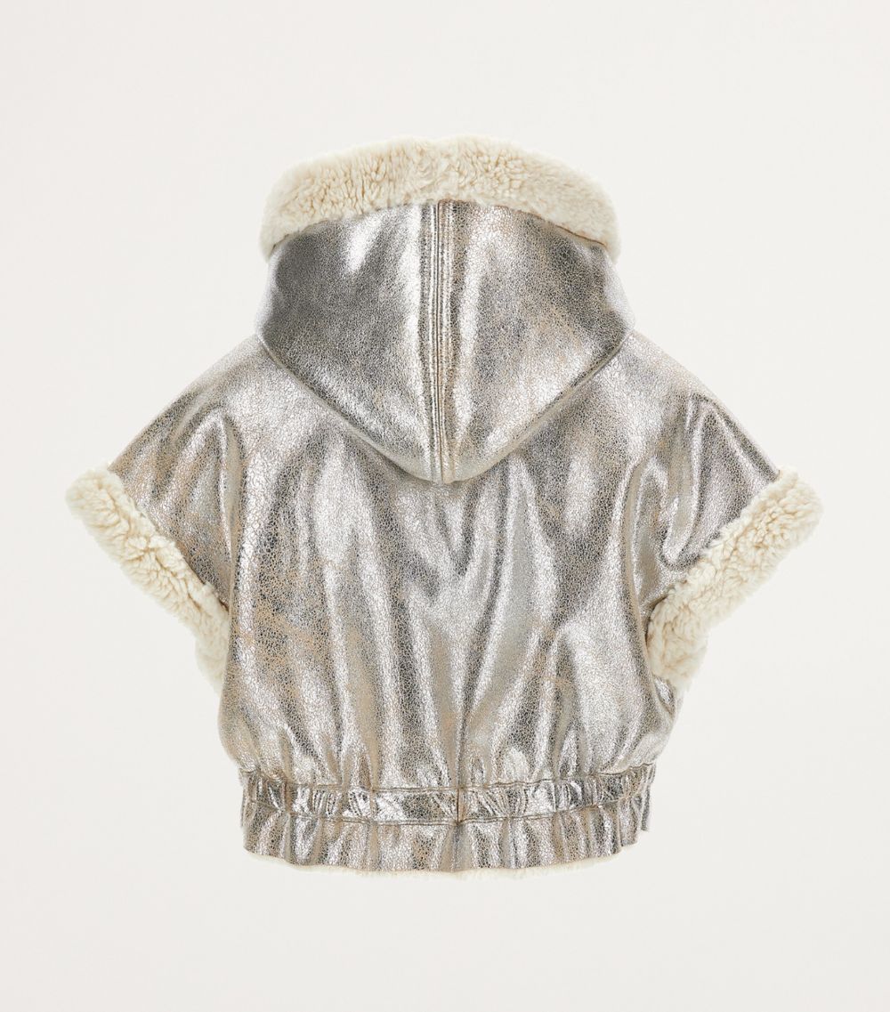 Monnalisa Monnalisa Plush Metallic Cape (2-16 Years)