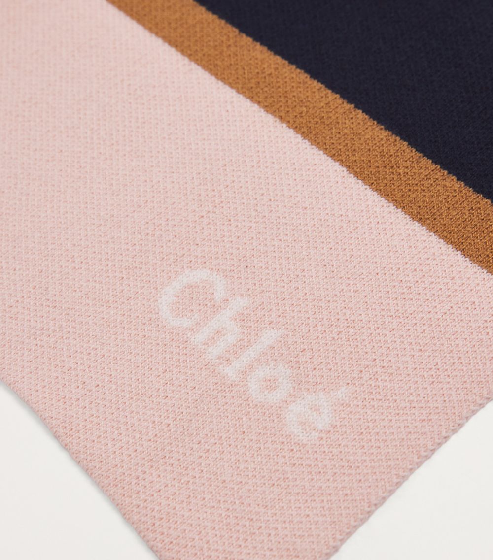 Chloé Kids Chloé Kids Cotton-Wool Logo Scarf