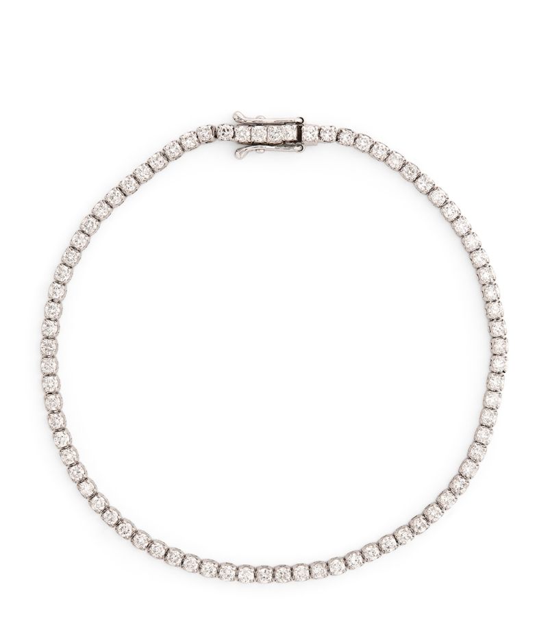 Shay Shay White Gold And Diamond Single Line Thread Bracelet