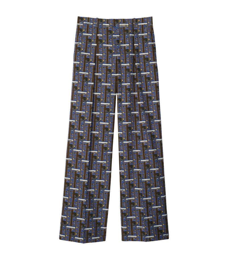 Burberry Burberry Silk Bus Print Trousers