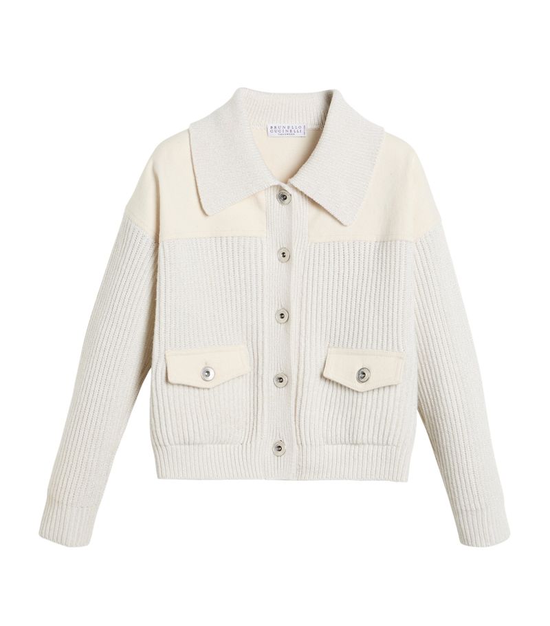 Brunello Cucinelli Kids Brunello Cucinelli Kids Wool-Cashmere-Silk Cardigan