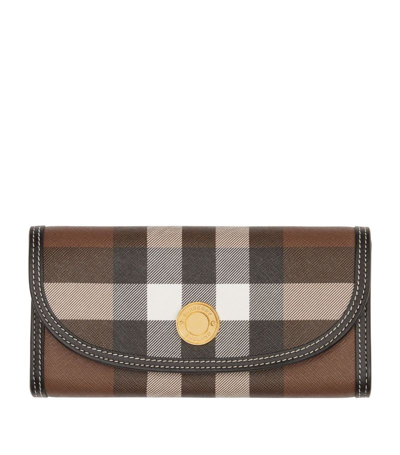 Burberry Burberry Leather Exaggerated Check Continental Wallet