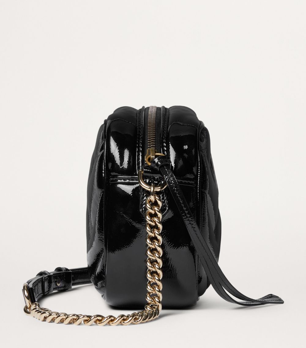 Gucci Gucci Small Patent Leather Gg Marmont Shoulder Bag