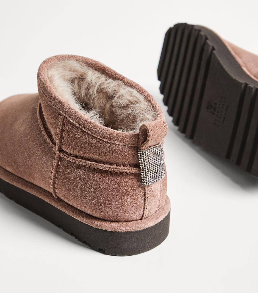 Brunello Cucinelli Kids Brunello Cucinelli Kids Suede Shearling-Lined Boots