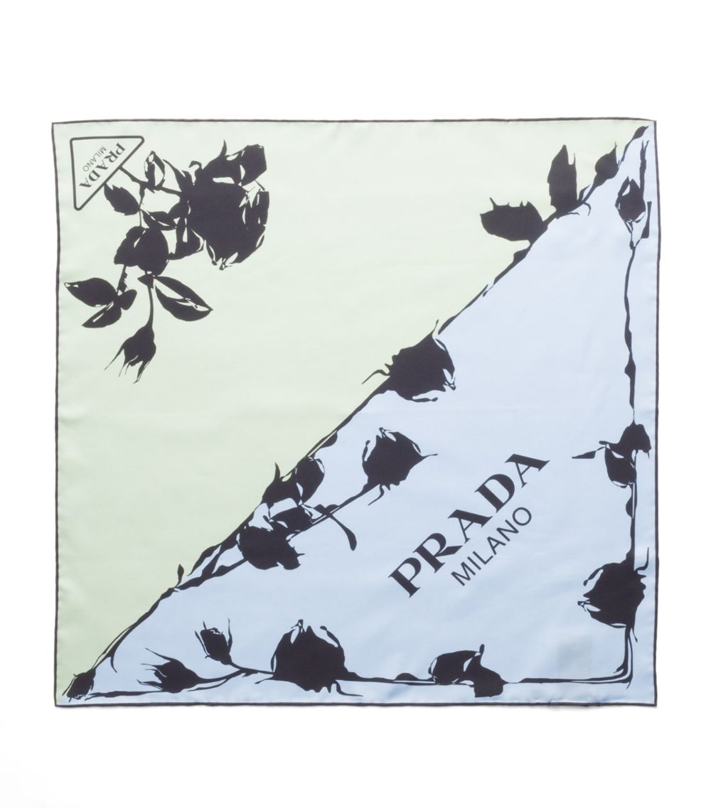 Prada Prada Silk Rose Print Scarf