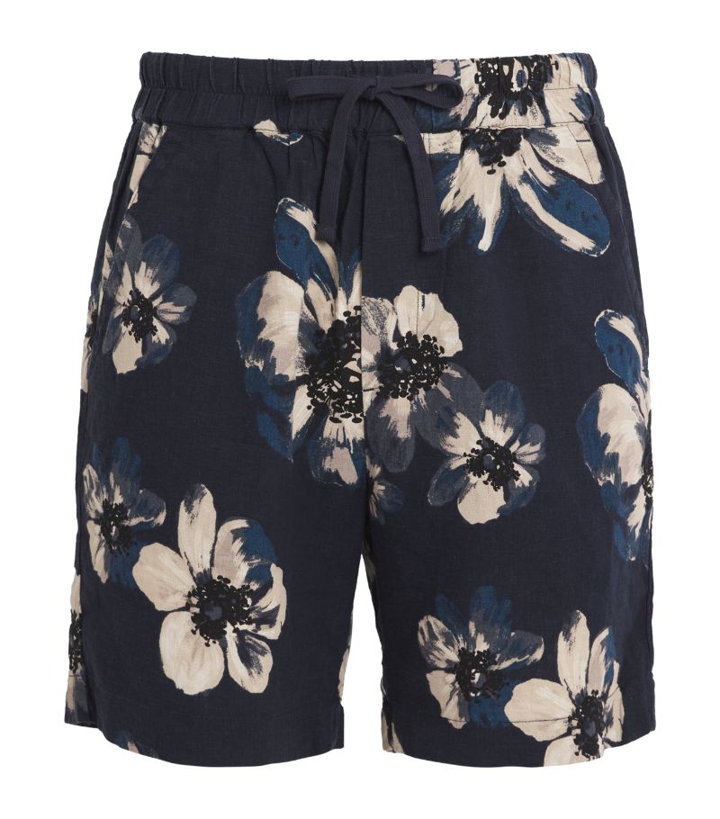 Vince Vince Linen-Blend Blossoms Shorts