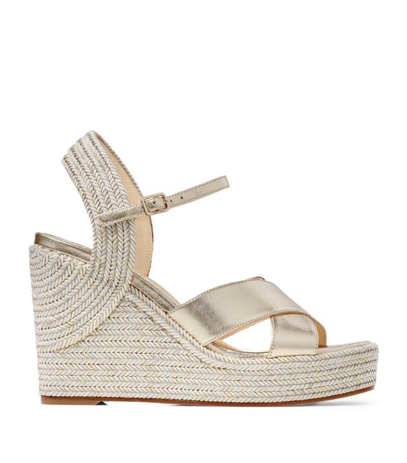 Jimmy Choo Jimmy Choo Dellena 100 Leather Wedge Sandals