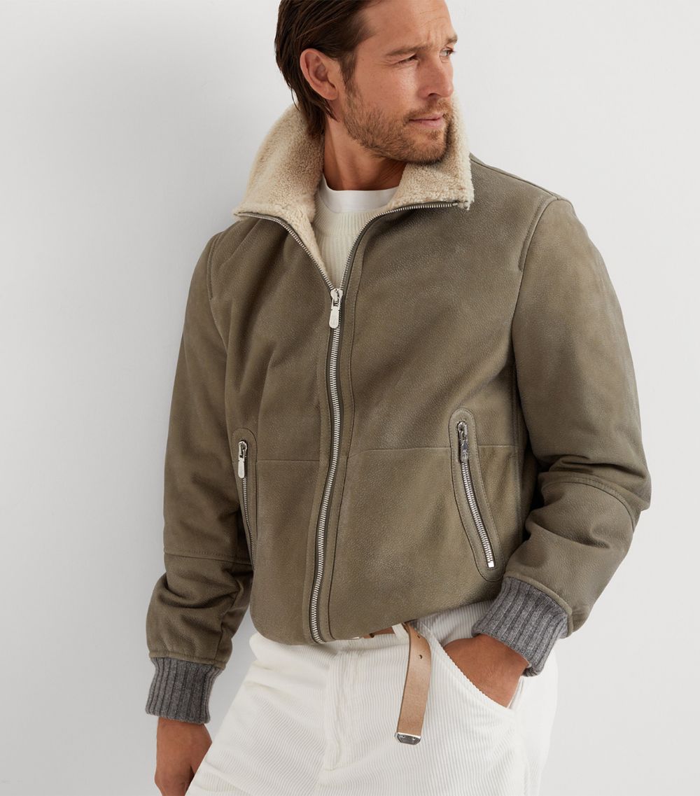 Brunello Cucinelli Brunello Cucinelli Shearling Bomber Jacket