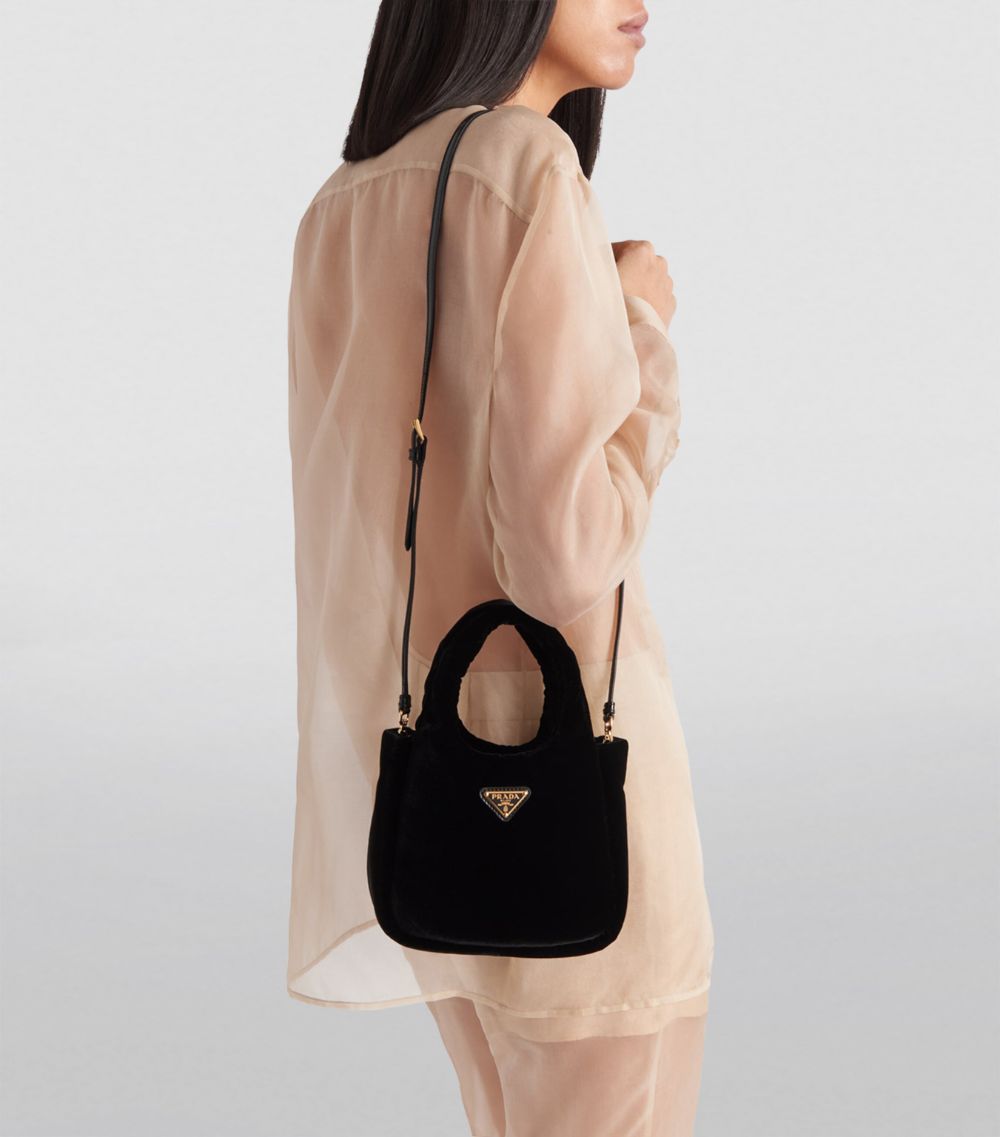 Prada Prada Mini Padded Velvet Top-Handle Bag