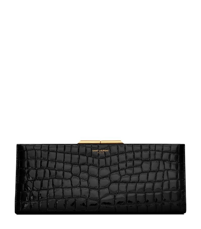 Saint Laurent Saint Laurent Croc-Embossed Clutch Bag