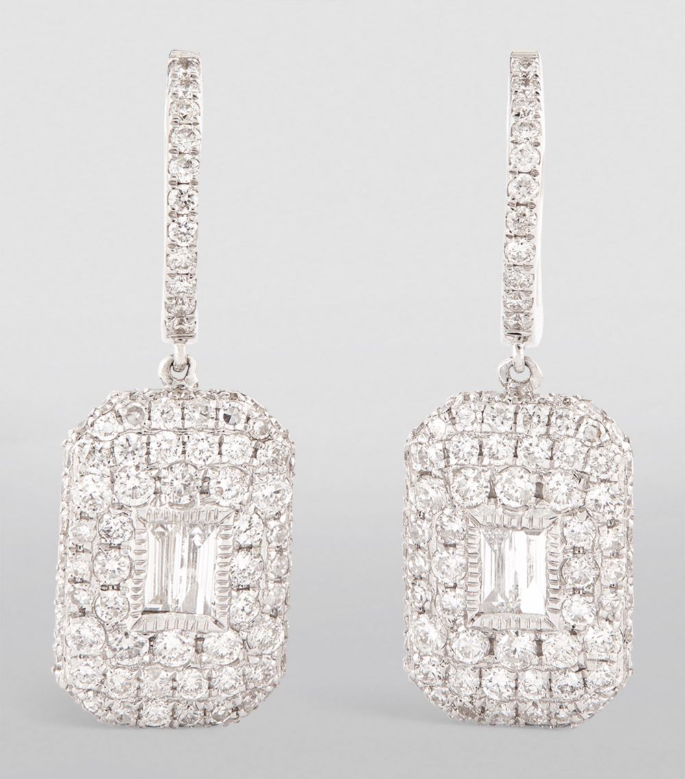 Shay Shay White Gold And Diamond New Modern Drop Earrings