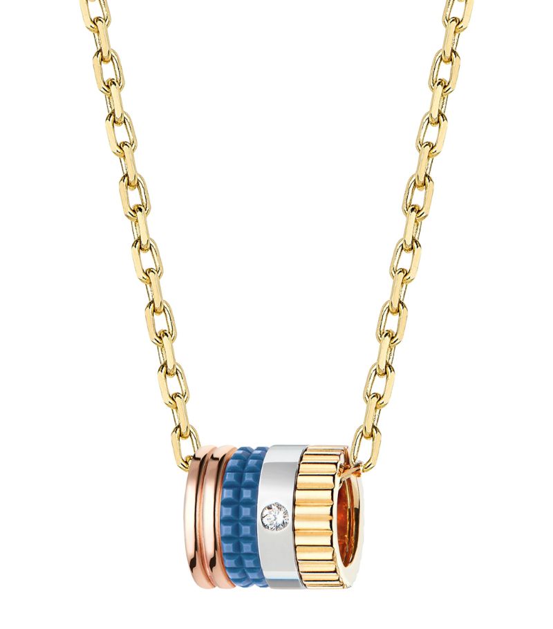 Boucheron Boucheron Mini Yellow Gold Quatre Blue Necklace