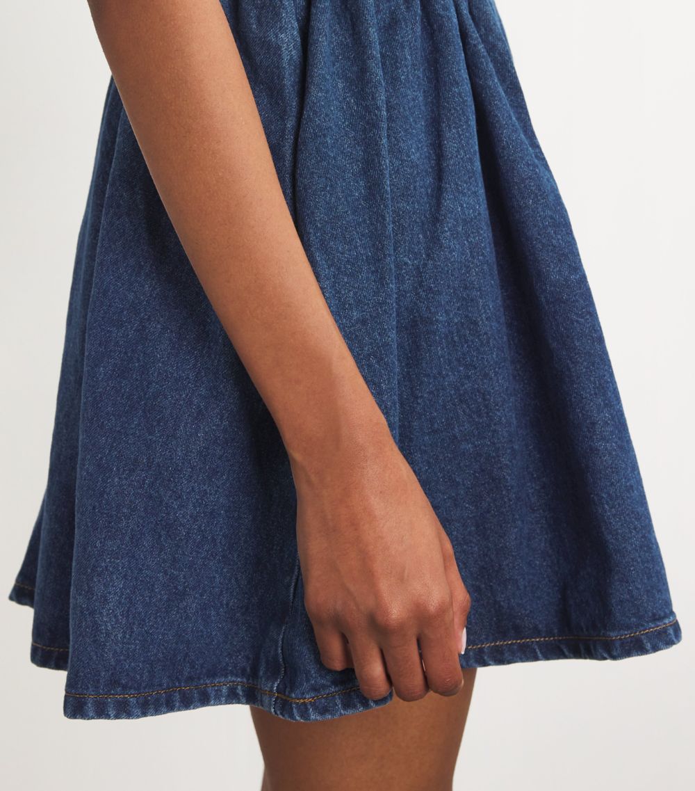 Self-Portrait Self-Portrait Denim Flared Mini Dress