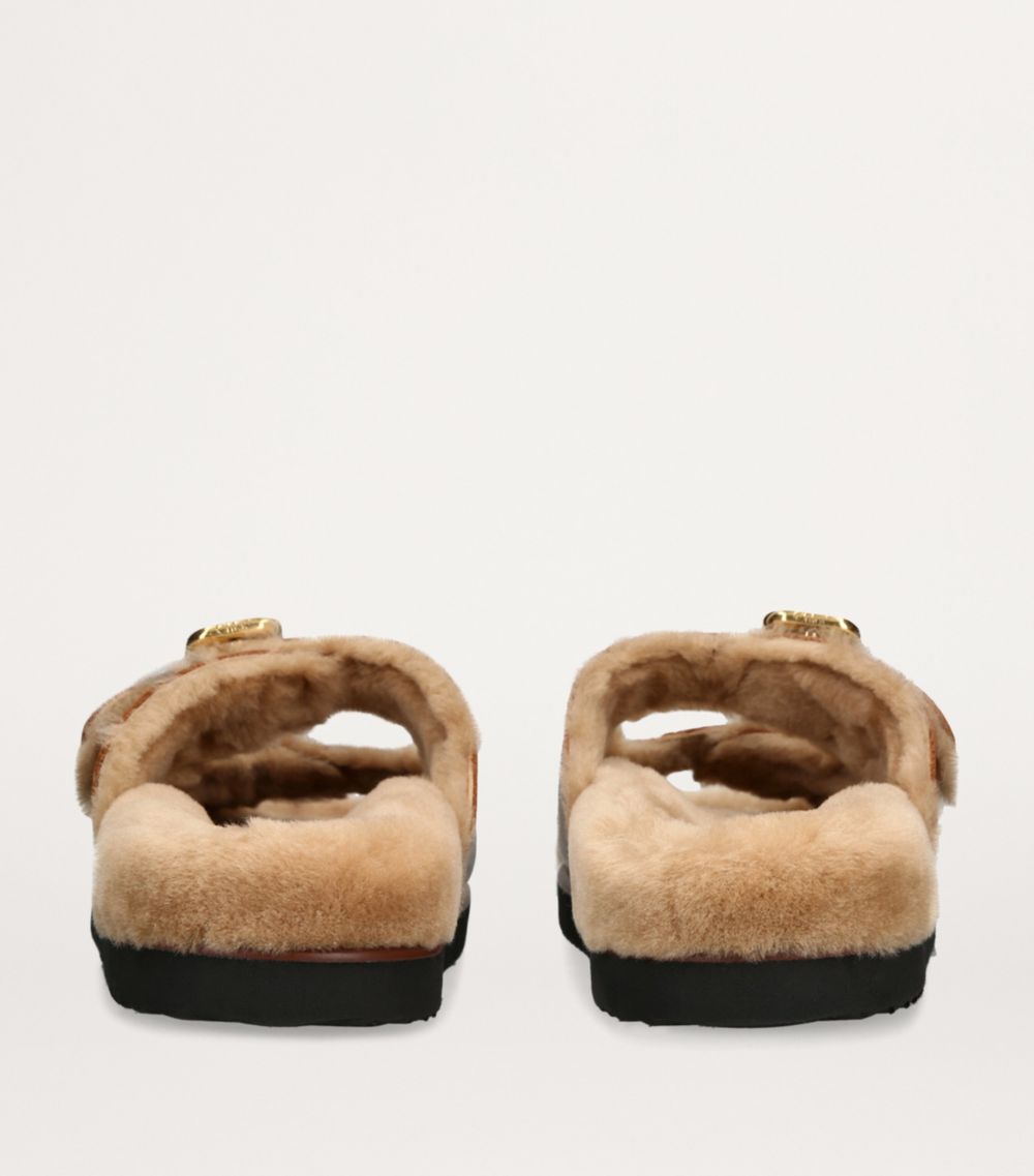 Chloé Chloé Shearling-Trimmed Nil Leather Sandals