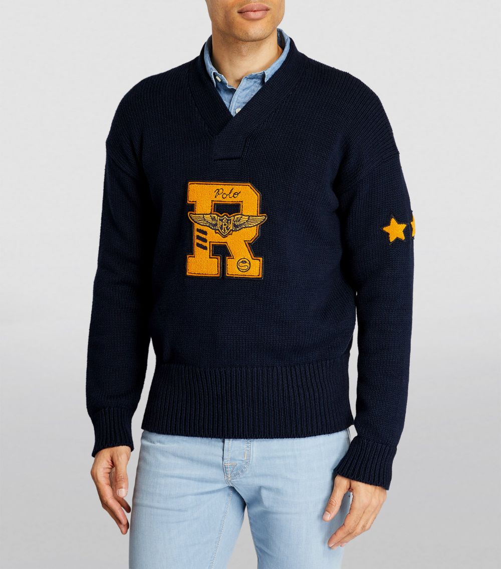 Polo Ralph Lauren Polo Ralph Lauren Patch-Detail V-Neck Sweater