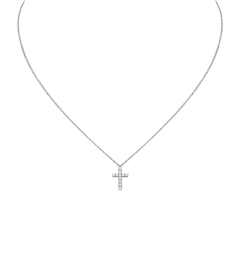 Cartier Cartier White Gold And Diamond Symbols Cross Pendant Necklace