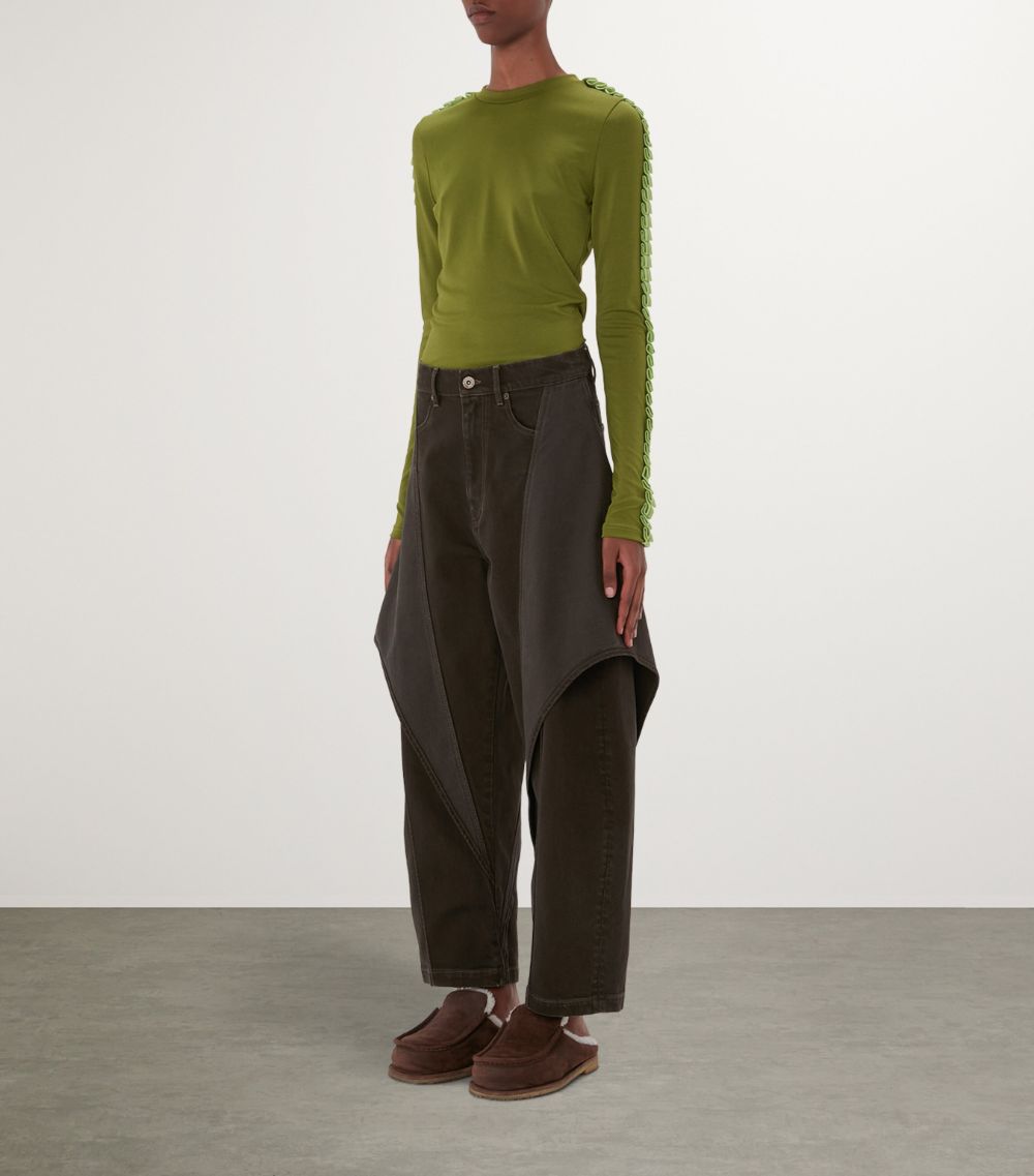 Jw Anderson Jw Anderson Cropped Wide-Leg Jeans