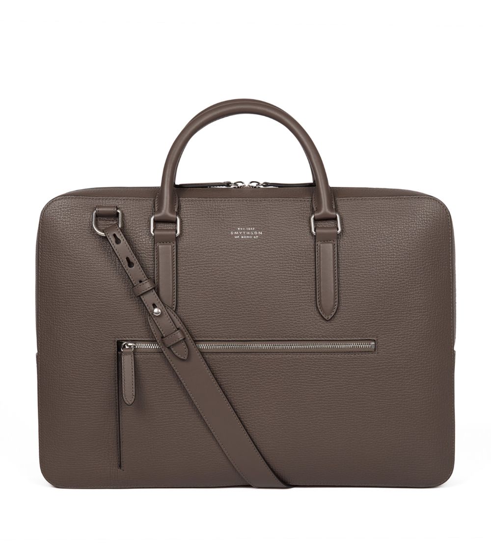 Smythson Smythson Slim Ludlow Leather Zip Front Briefcase