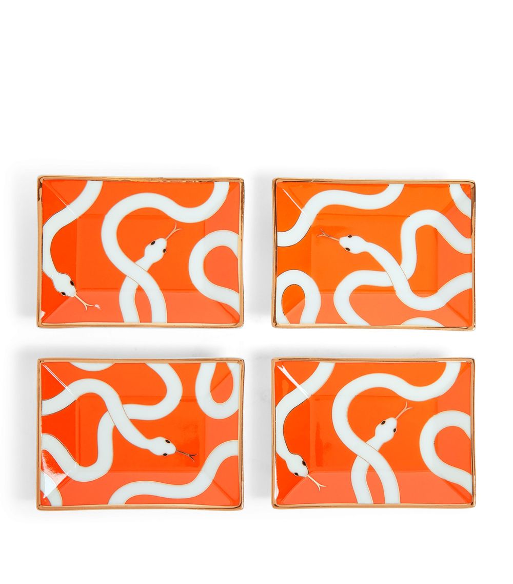 Jonathan Adler Jonathan Adler Porcelain and Gold Eden Trinket Trays (set of 4)