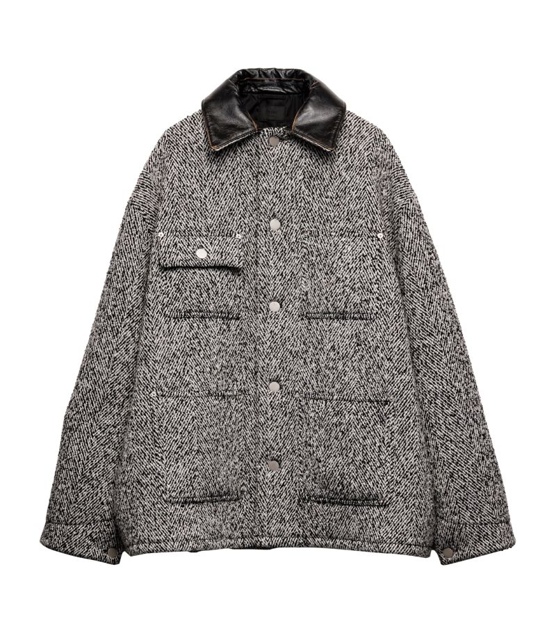 Prada Prada Wool-Blend Oversized Shirt Jacket