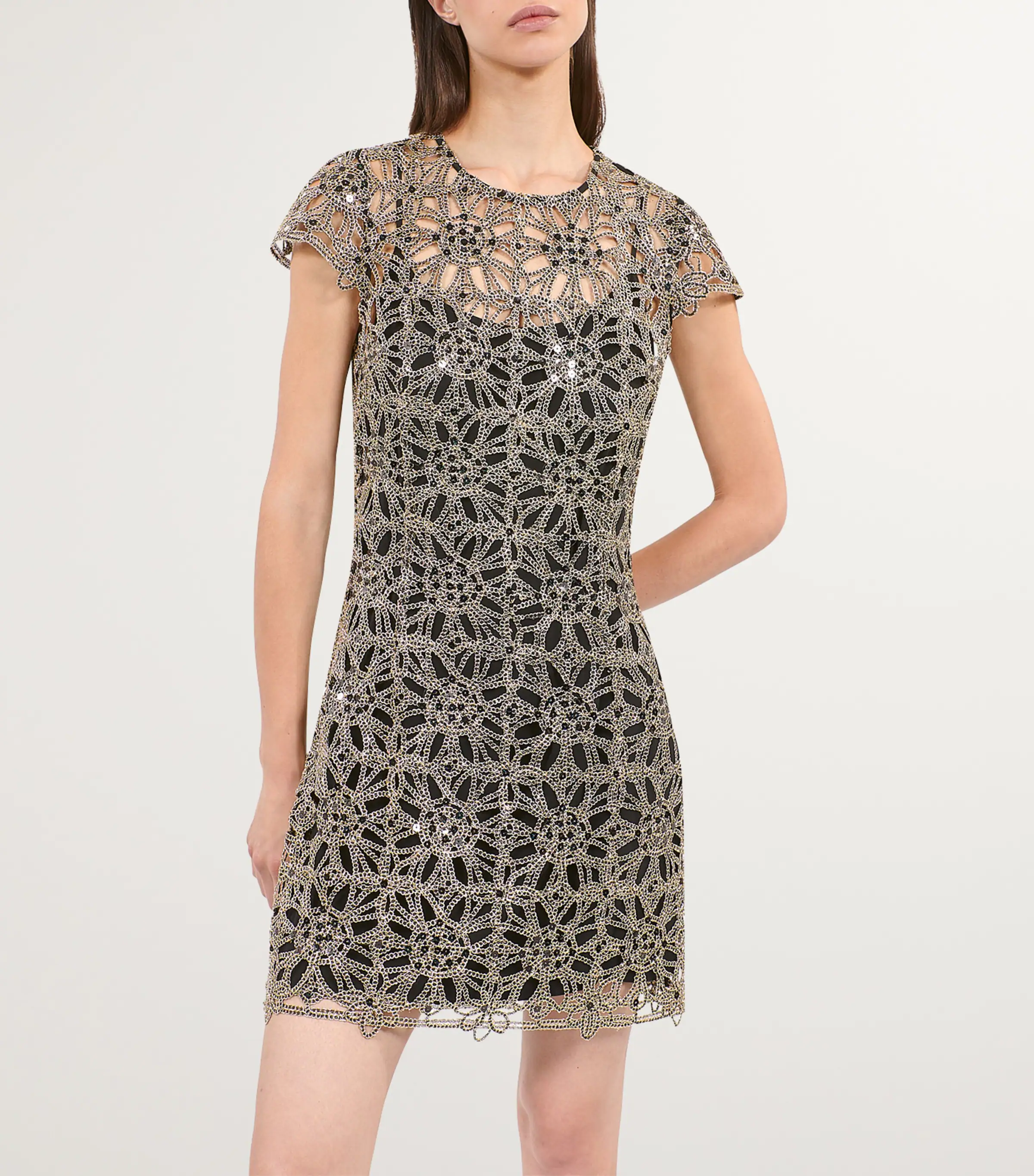 The Kooples The Kooples Sequinned Guipure Mini Dress