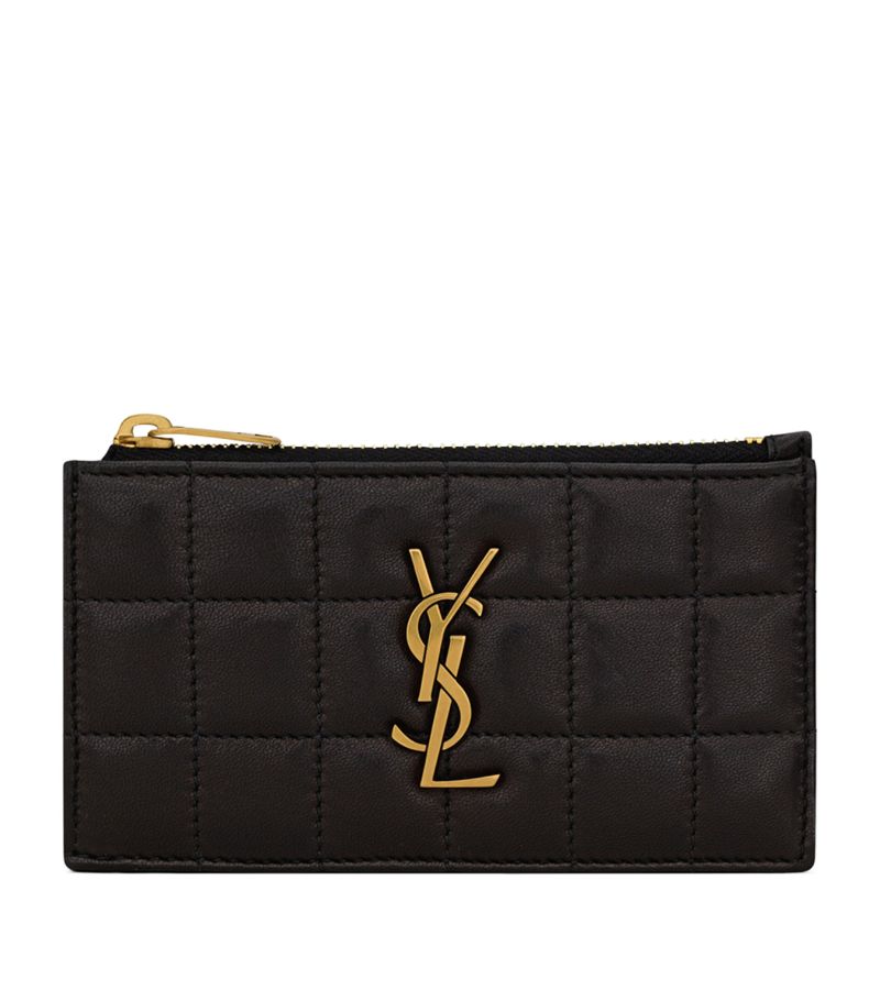 Saint Laurent Saint Laurent Cassandre Matelassé Fragments Zipped Card Case