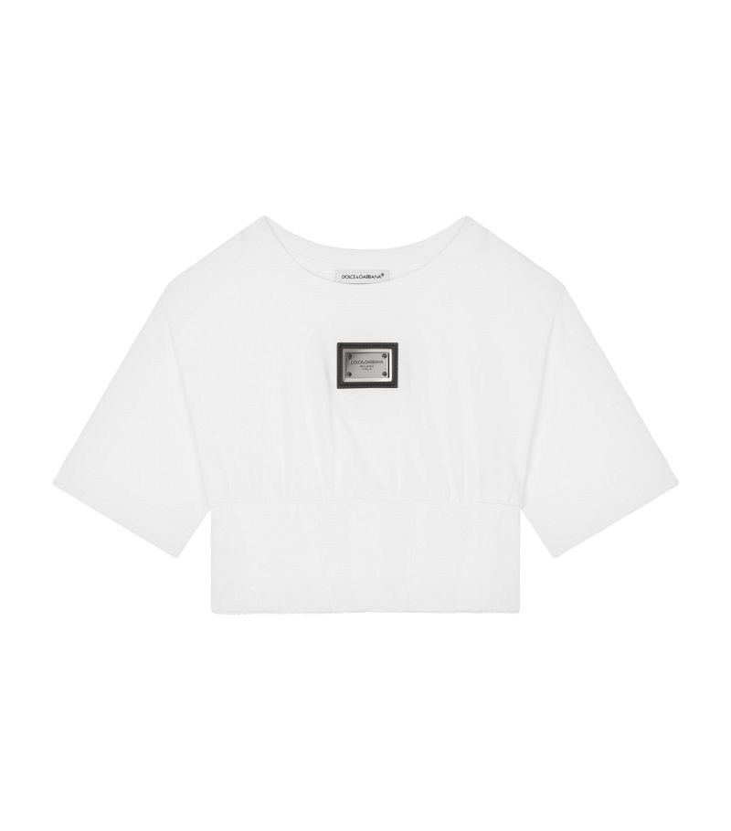 Dolce & Gabbana Dolce & Gabbana Kids Cropped Logo Plaque T-Shirt (8-14 Years)