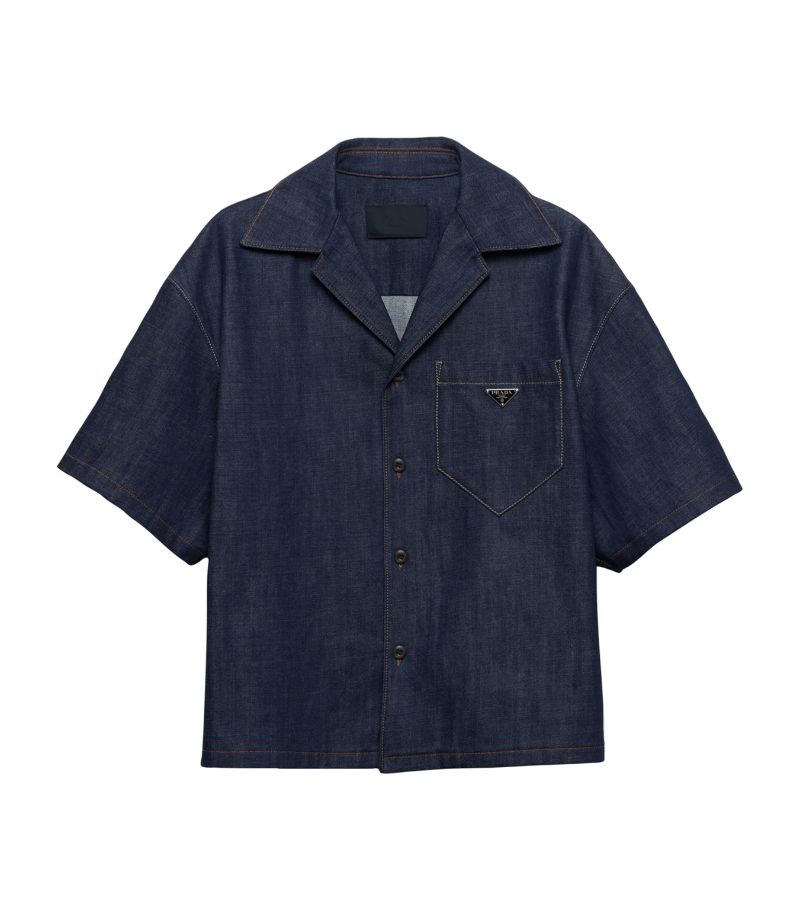 Prada Prada Denim Short-Sleeve Shirt