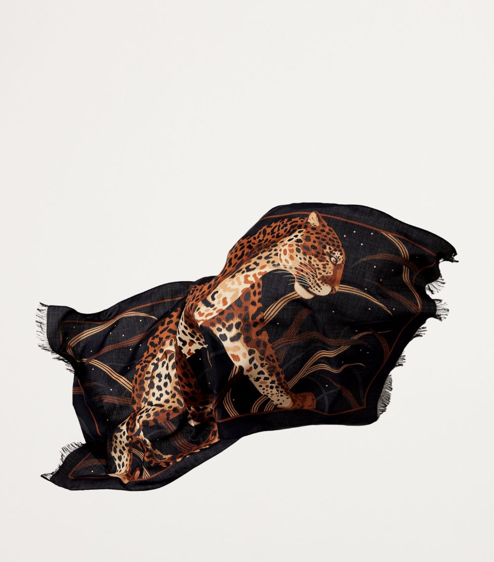 Cartier Cartier Cashmere-Silk Panther In The Jungle Scarf