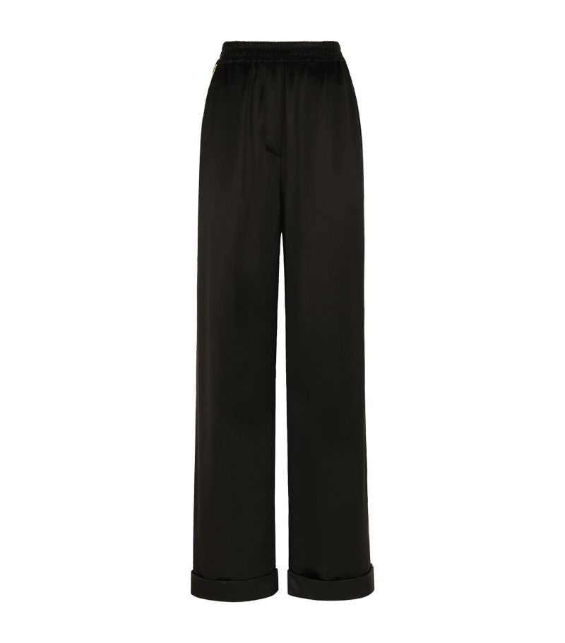 Dolce & Gabbana Dolce & Gabbana Silk Satin Wide-Leg Trousers