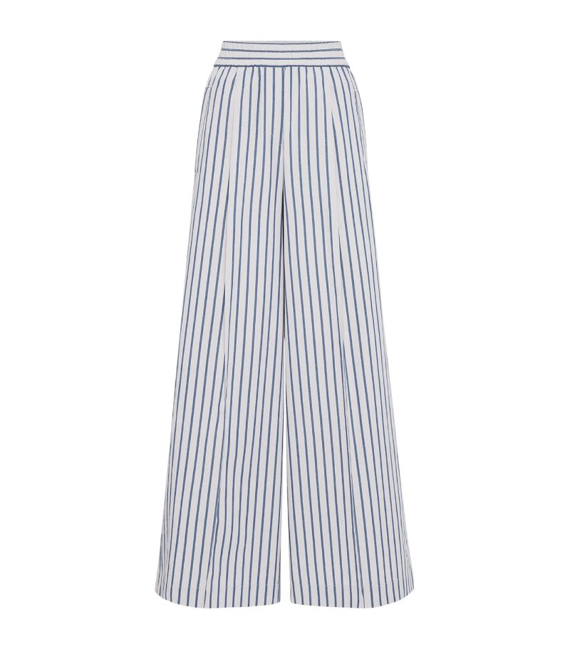 Brunello Cucinelli Brunello Cucinelli Cotton-Linen Striped Trousers