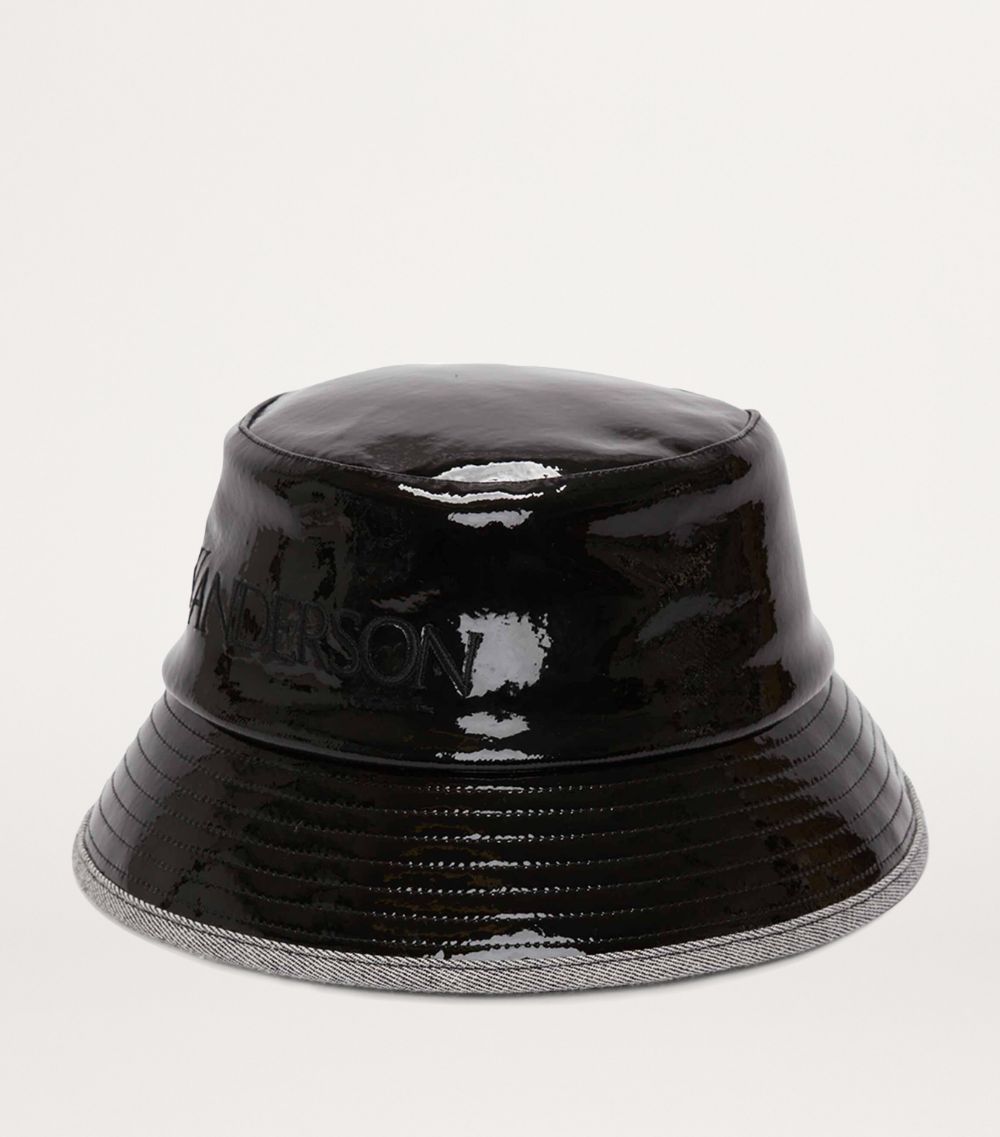 Jw Anderson Jw Anderson Coated Denim Logo Bucket Hat