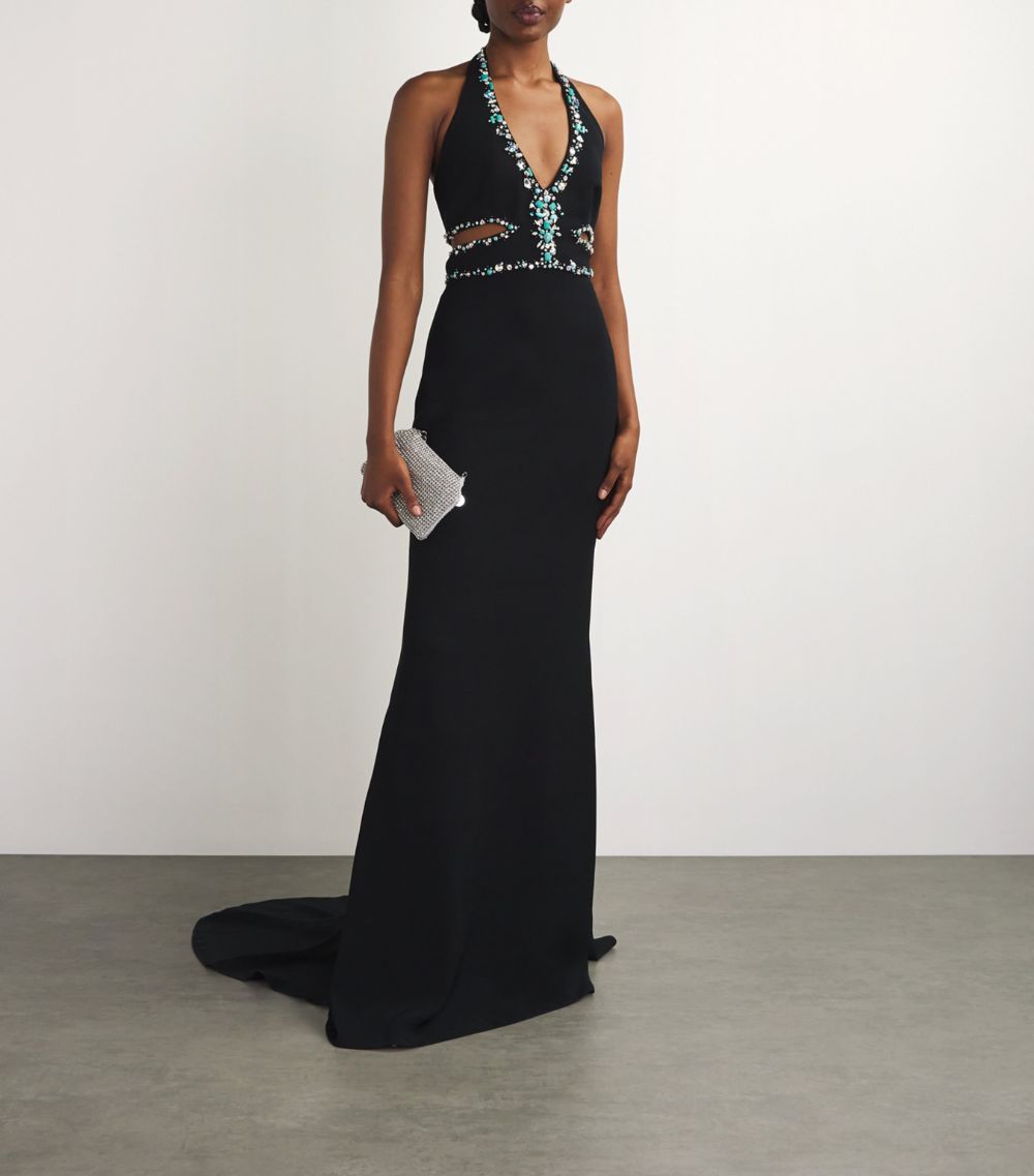  Celia Kritharioti Embellished Cut-Out Gown