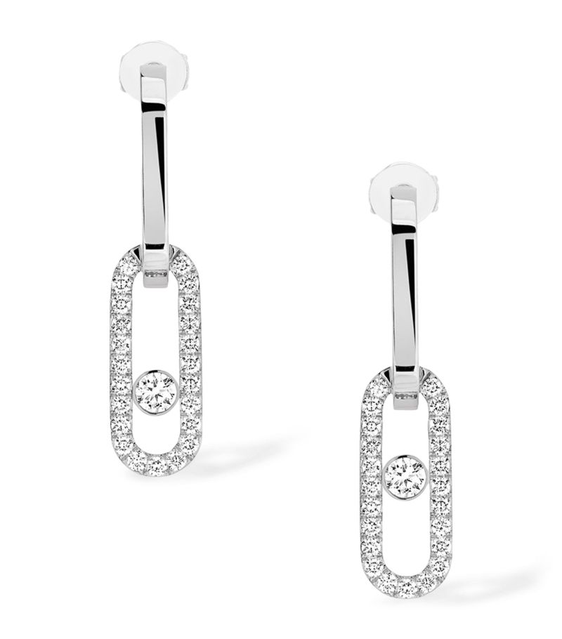 Messika Messika White Gold And Diamond Move Link Earrings