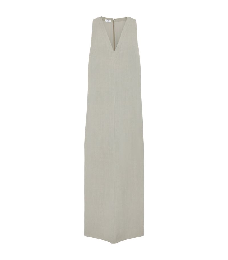 Brunello Cucinelli Brunello Cucinelli Linen-Blend Sleeveless Maxi Dress