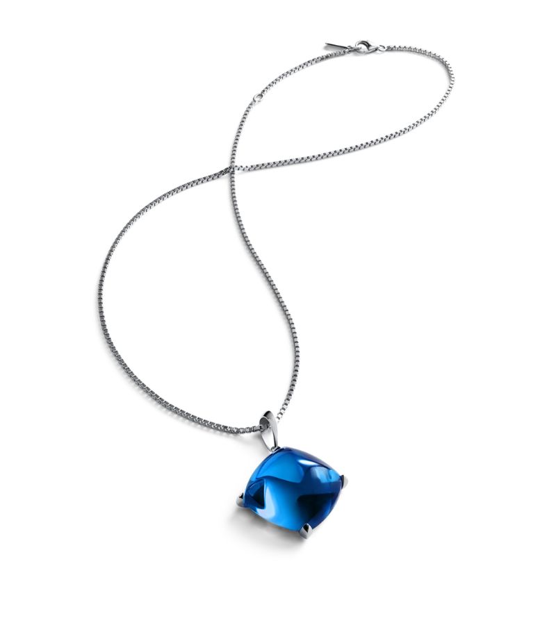 Baccarat Baccarat Sterling Silver Medicis Riviera Blue Necklace