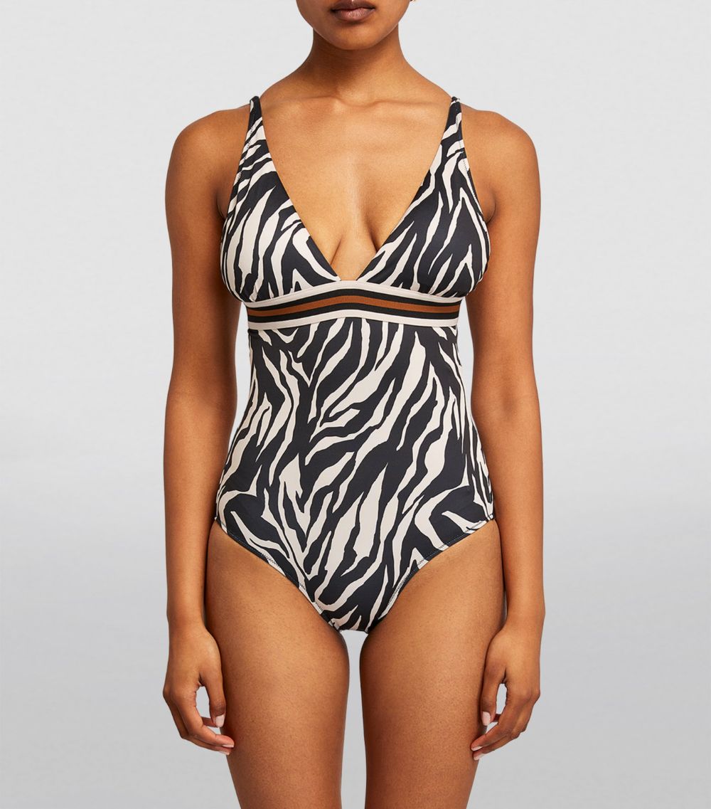 Gottex Gottex Zebra Print Plunge Swimsuit