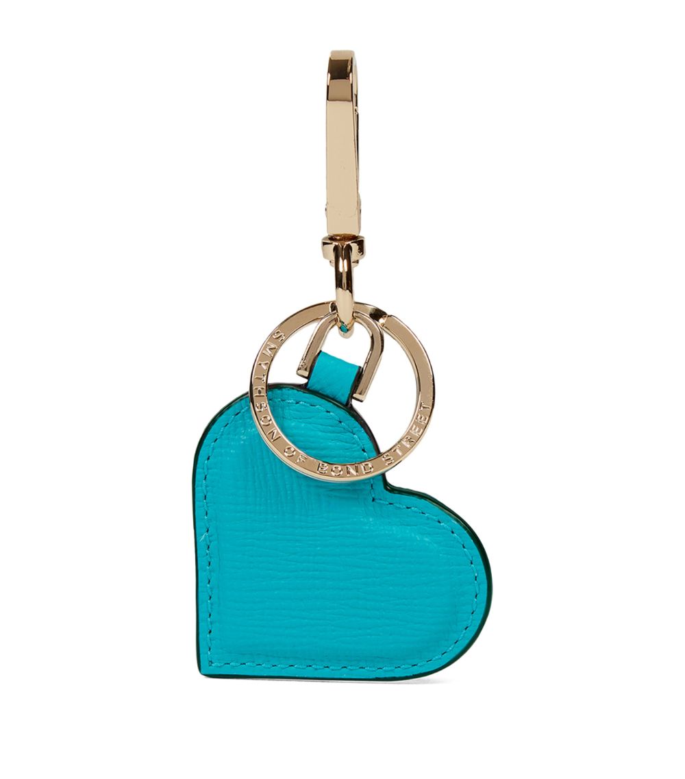 Smythson Smythson Panama Leather Heart Keyring